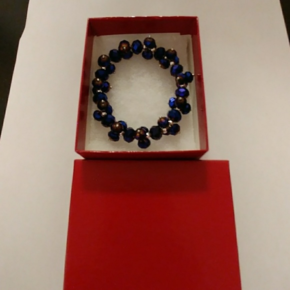Navy Metallic Crystal Bracelet - Picture 8 of 8